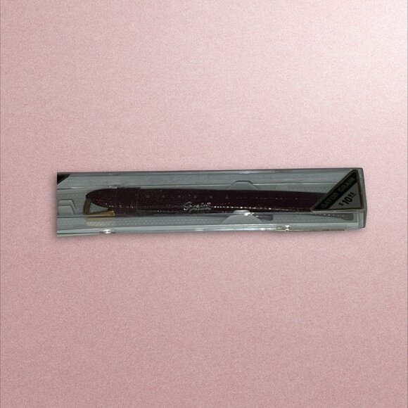 Genuine Leather Vintage Watch Band 12Mm Crocodile Grain Burgundy Strap With Gold - Picture 5 of 8